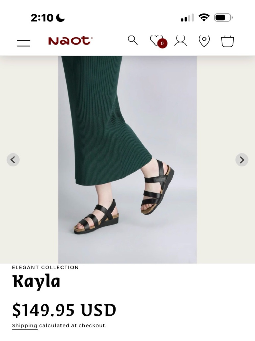 Naot Kayla Black Leather Multi-Strap Sandals